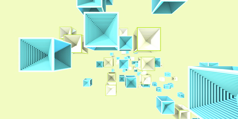 3D obraz blue cubes #0