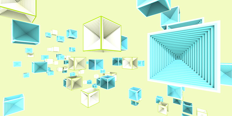 3D obraz blue cubes #2