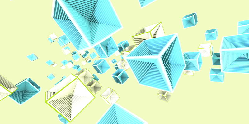 3D obraz blue cubes #3