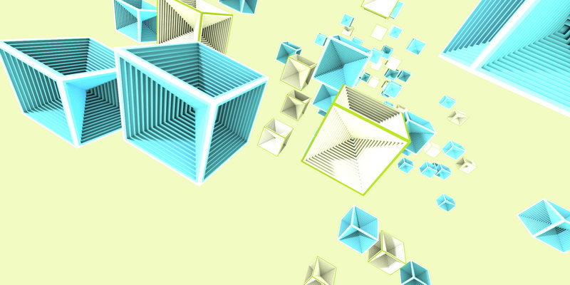 3D obraz blue cubes #4