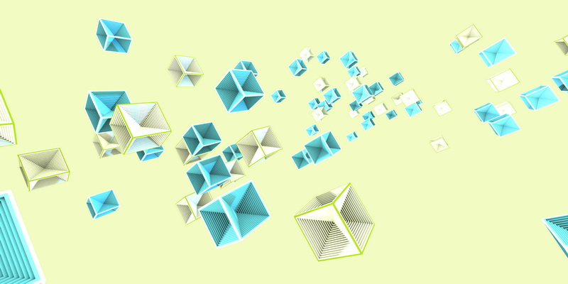 3D obraz blue cubes #8