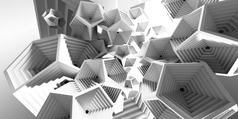 3D motiv dodecahedrons grey 