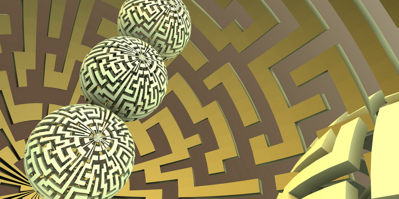 3D obraz labyrinth sphere #5