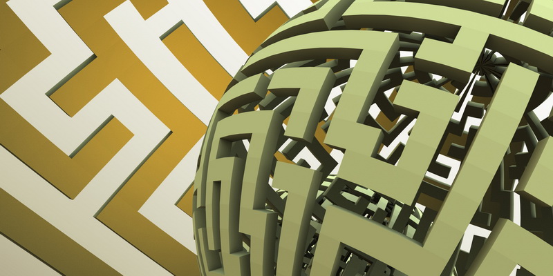 3D obraz labyrinth sphere #6