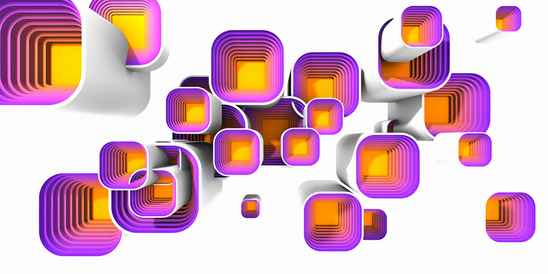 3D motiv squares multibevel 