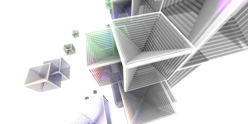 3D obraz white cubes #4