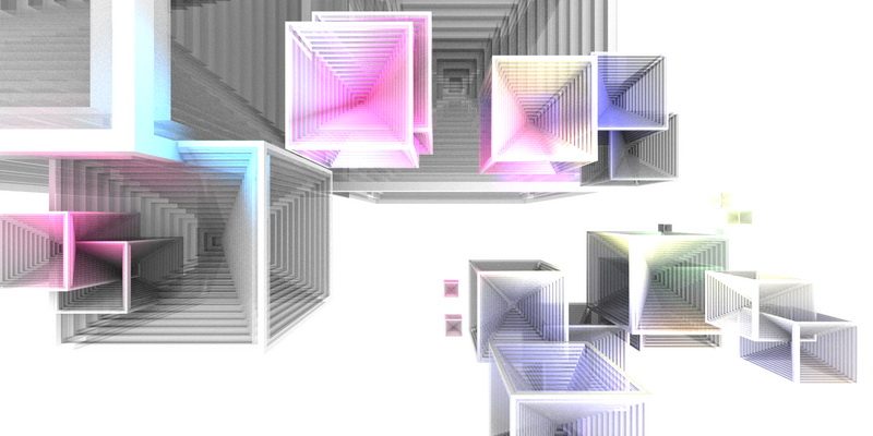 3D obraz white cubes #6