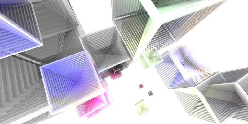 3D obraz white cubes #7